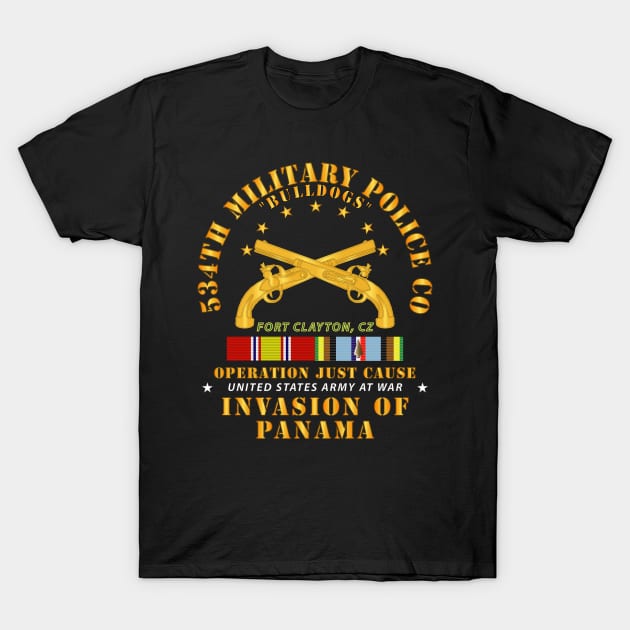 Just Cause - 534th Military Police Co - Ft Clayton - CZ w Svc Ribbons T-Shirt by twix123844